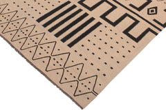 handmade Modern Kilim Beige Black Hand-Woven RECTANGLE 100% WOOL area rug 8' x 10'