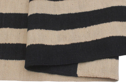 handmade Modern Kilim Beige Black Hand-Woven RECTANGLE 100% WOOL area rug 8' x 10'
