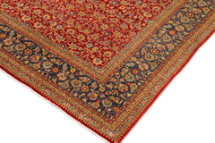handmade Transitional  Red Blue Hand Knotted RECTANGLE 100% WOOL area rug 10' x 14'