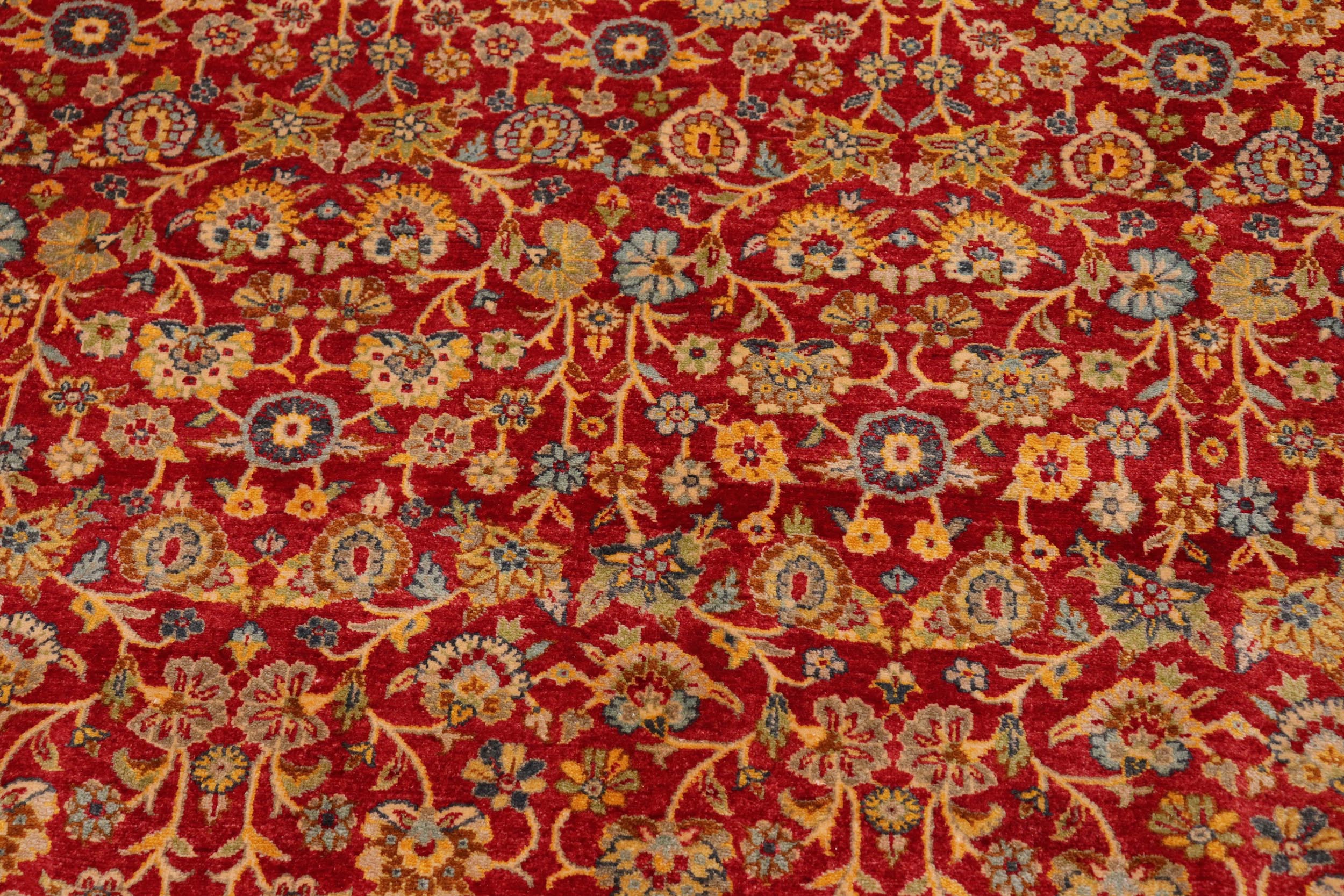 handmade Transitional  Red Blue Hand Knotted RECTANGLE 100% WOOL area rug 10' x 14'