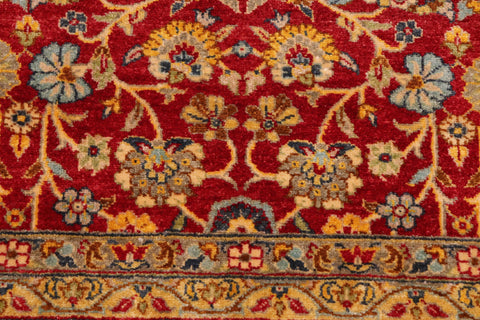 handmade Transitional  Red Blue Hand Knotted RECTANGLE 100% WOOL area rug 10' x 14'