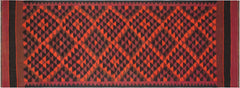 handmade Geometric Kilim Red Orange Hand-Woven RUNNER 100% WOOL area rug 5' x 11'