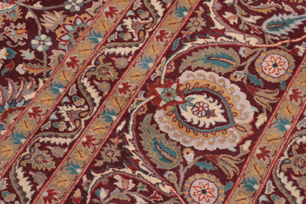 handmade Transitional New Asif Aubergine Beige Hand Knotted RECTANGLE 100% WOOL area rug 10x14
