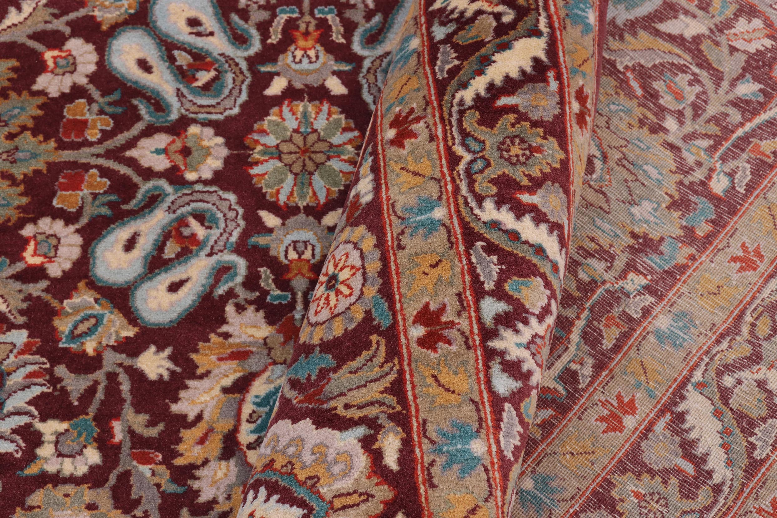 handmade Transitional New Asif Aubergine Beige Hand Knotted RECTANGLE 100% WOOL area rug 10x14
