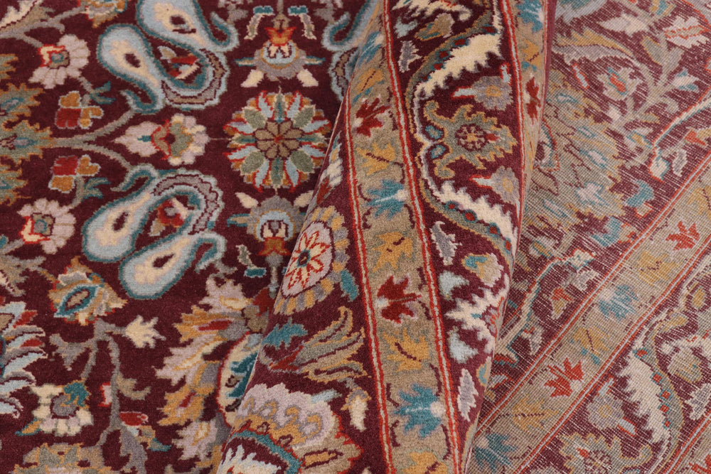 handmade Transitional New Asif Aubergine Beige Hand Knotted RECTANGLE 100% WOOL area rug 10x14