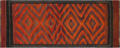 handmade Geometric Kilim Rust Brown Hand-Woven RUNNER 100% WOOL area rug 4' x 10'