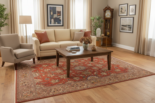 handmade Traditional Design Rust Lt. Brown Hand Knotted RECTANGLE 100% WOOL area rug 10' x 14'