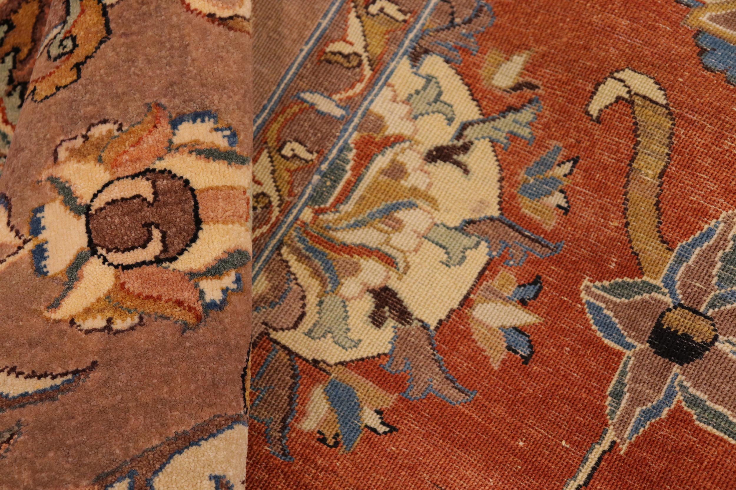 handmade Traditional Design Rust Lt. Brown Hand Knotted RECTANGLE 100% WOOL area rug 10' x 14'