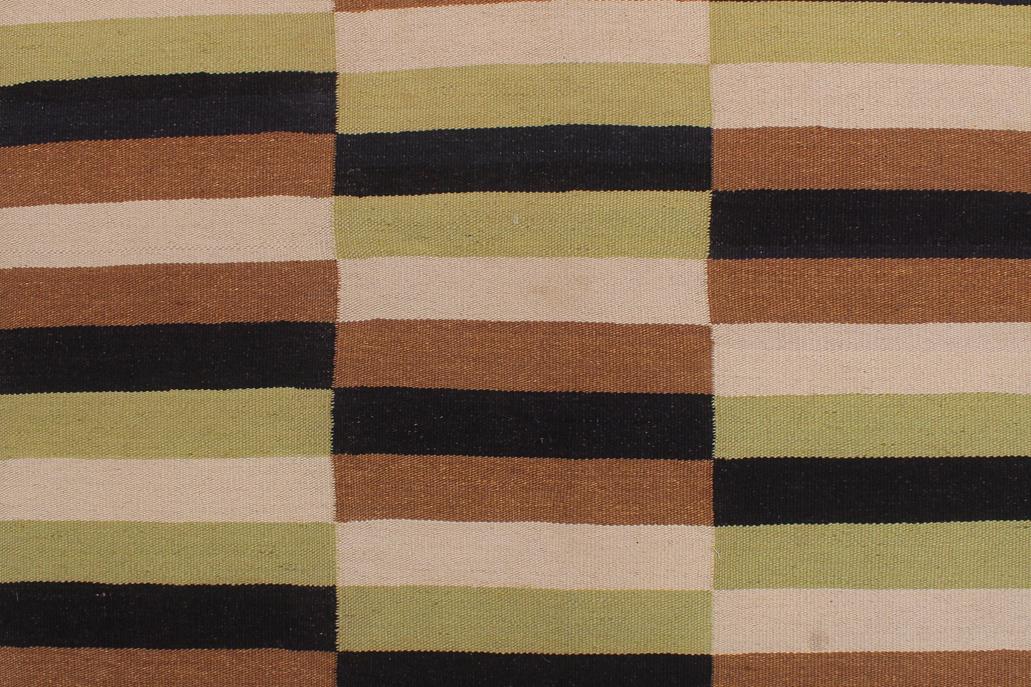 Flat Weave Kilim Antique Navaho Vintage handmade Modern Kilim Beige Brown Hand-Woven Rectangle 100% Wool Area Rug 8x11 