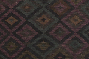 handmade Modern Kilim Black Brown Hand-Woven RECTANGLE 100% WOOL area rug 5x6
