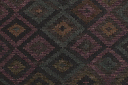 handmade Modern Kilim Black Brown Hand-Woven RECTANGLE 100% WOOL area rug 5x6