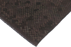 handmade Modern Kilim Black Brown Hand-Woven RECTANGLE 100% WOOL area rug 6' x 8'