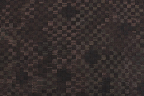 handmade Modern Kilim Black Brown Hand-Woven RECTANGLE 100% WOOL area rug 6' x 8'