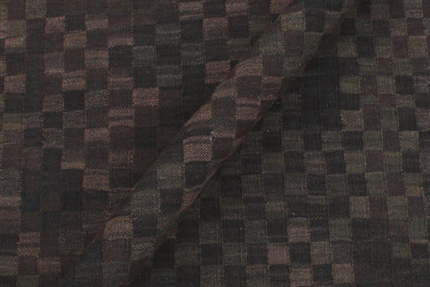 handmade Modern Kilim Black Brown Hand-Woven RECTANGLE 100% WOOL area rug 6' x 8'