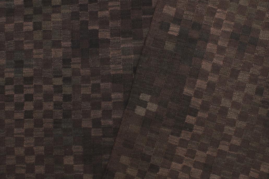 Flat Weave Kilim Antique Navaho Vintage handmade Geometric Kilim Black Brown Hand-Woven Rectangle 100% Wool Area Rug 6x8 