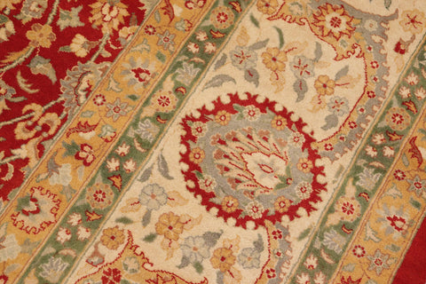 handmade Transitional  Red Beige Hand Knotted RECTANGLE 100% WOOL area rug 10x14