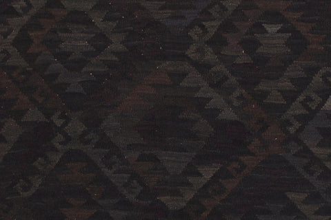 handmade Modern Kilim Black Blue Hand-Woven RECTANGLE 100% WOOL area rug 5' x 8'