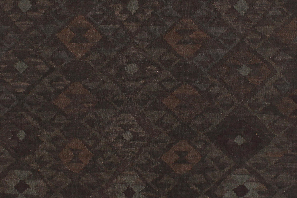 handmade Modern Kilim Charcoal Blue Hand-Woven RECTANGLE 100% WOOL area rug 6' x 7'