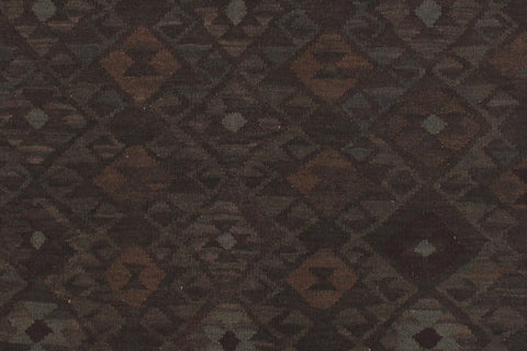 handmade Modern Kilim Charcoal Blue Hand-Woven RECTANGLE 100% WOOL area rug 6' x 7'