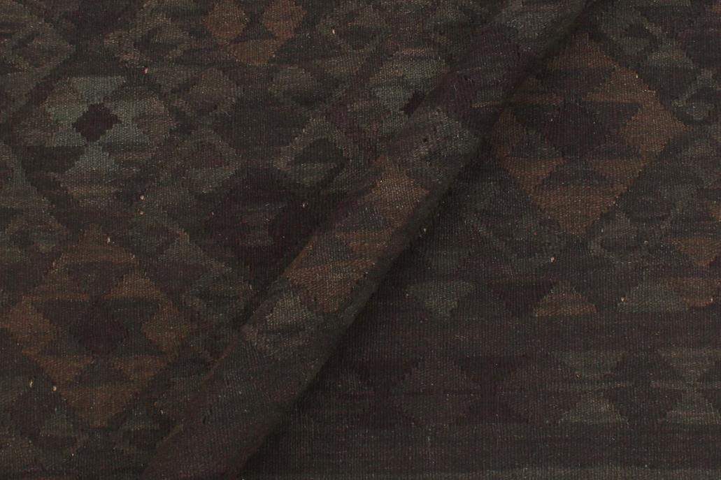 Flat Weave Kilim Antique Navaho Vintage handmade Geometric Kilim Charcoal Blue Hand-Woven Rectangle 100% Wool Area Rug 6x7 