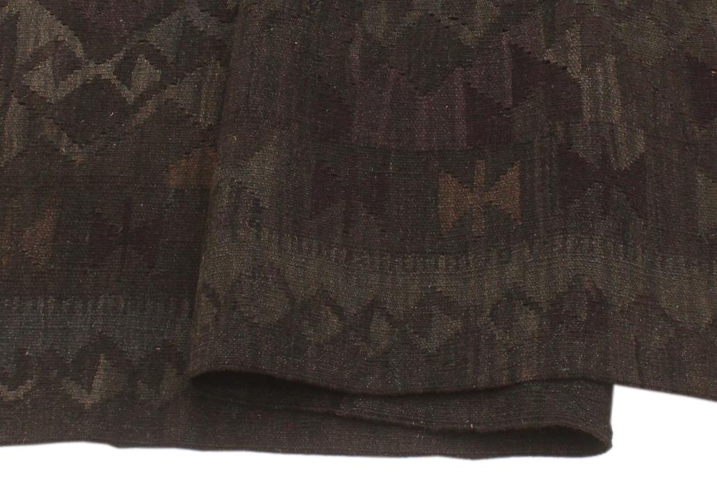 Flat Weave Kilim Antique Navaho Vintage handmade Geometric Kilim Charcoal Blue Hand-Woven Rectangle 100% Wool Area Rug 6x7 