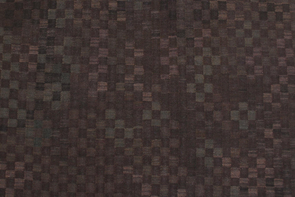 handmade Modern Kilim Brown Green Hand-Woven RECTANGLE 100% WOOL area rug 6' x 8'