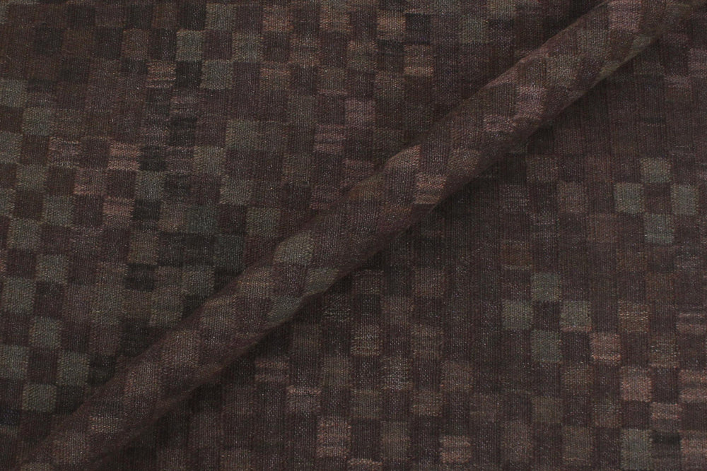 handmade Modern Kilim Brown Green Hand-Woven RECTANGLE 100% WOOL area rug 6' x 8'