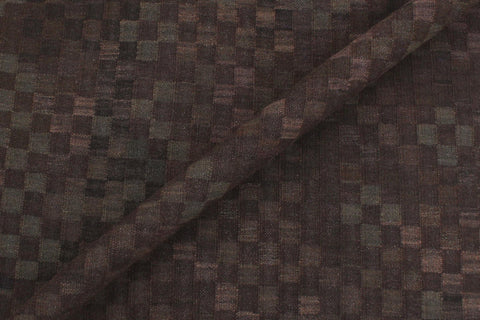 handmade Modern Kilim Brown Green Hand-Woven RECTANGLE 100% WOOL area rug 6' x 8'