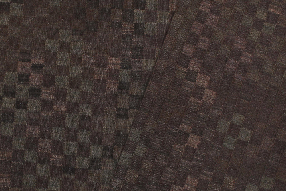 handmade Modern Kilim Brown Green Hand-Woven RECTANGLE 100% WOOL area rug 6' x 8'