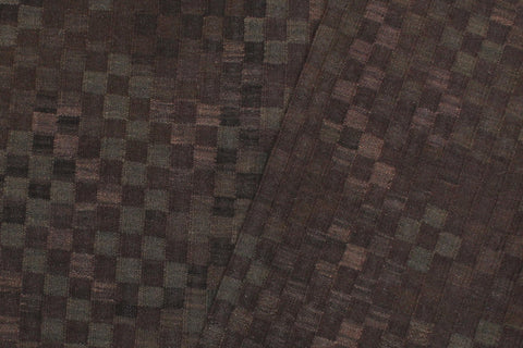 handmade Modern Kilim Brown Green Hand-Woven RECTANGLE 100% WOOL area rug 6' x 8'