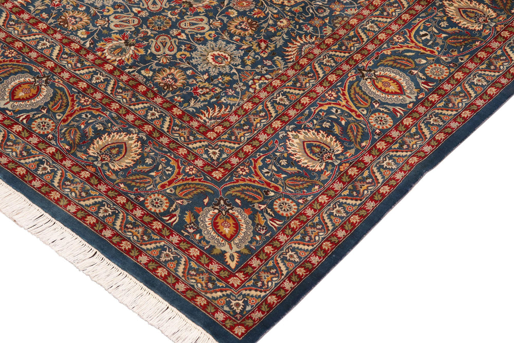 handmade Transitional New Asif Blue Red Hand Knotted RECTANGLE 100% WOOL area rug 10x14