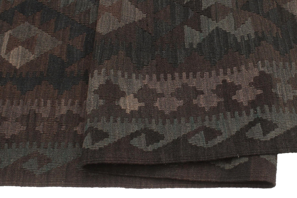 handmade Modern Kilim Blue Brown Hand-Woven RECTANGLE 100% WOOL area rug 6' x 10'