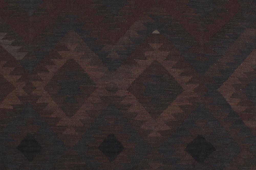 handmade Modern Kilim Brown Blue Hand-Woven RECTANGLE 100% WOOL area rug 6' x 10'