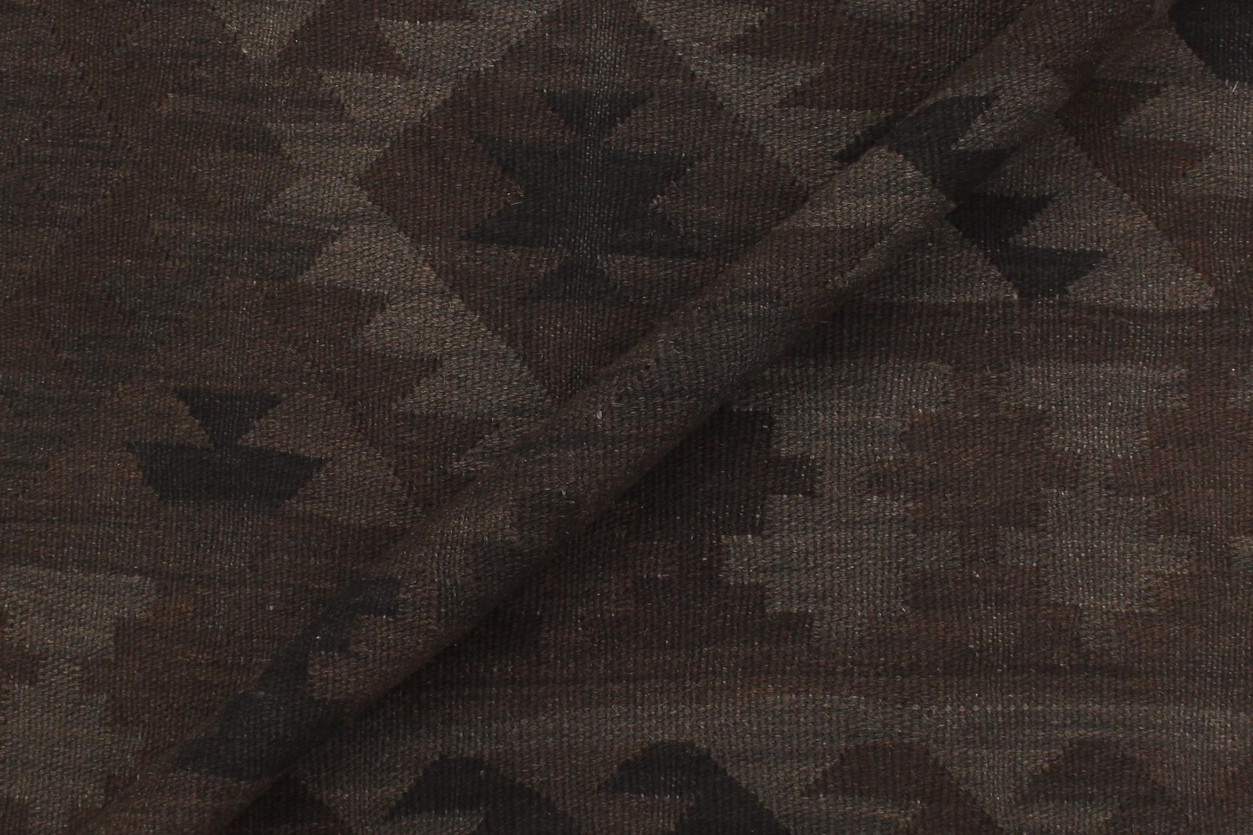 handmade Modern Kilim Brown Blue Hand-Woven RECTANGLE 100% WOOL area rug 6' x 10'