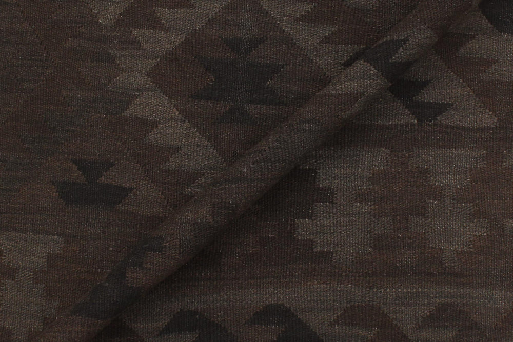 handmade Modern Kilim Brown Blue Hand-Woven RECTANGLE 100% WOOL area rug 6' x 10'