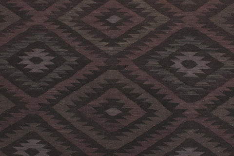 handmade Modern Kilim Black Blue Hand-Woven RECTANGLE 100% WOOL area rug 6' x 8'