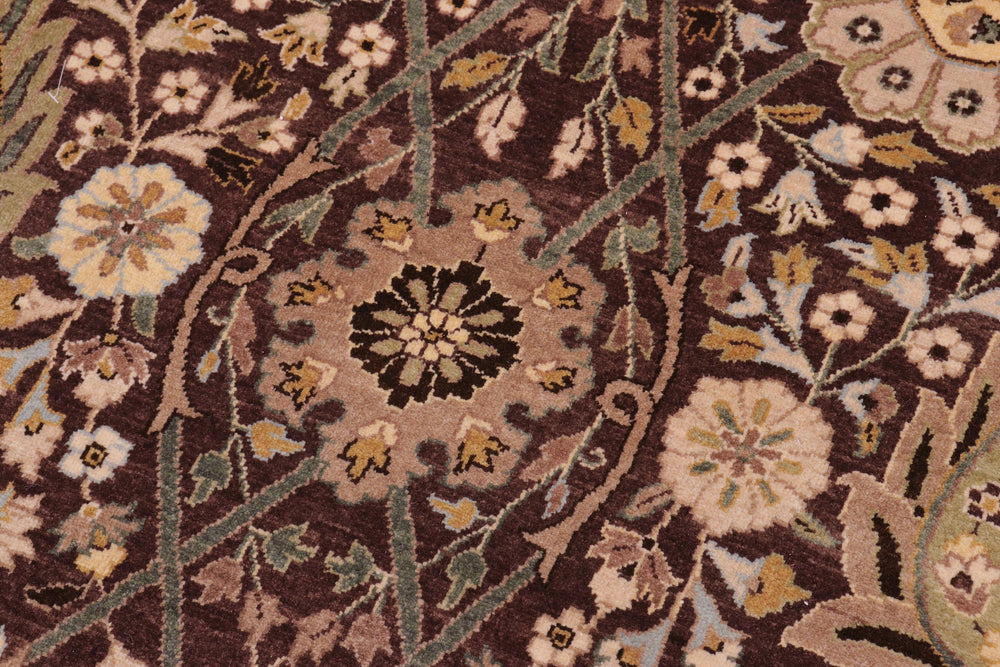 handmade Traditional Veg Dye Brown Tan Hand Knotted RECTANGLE 100% WOOL area rug 10' x 14'