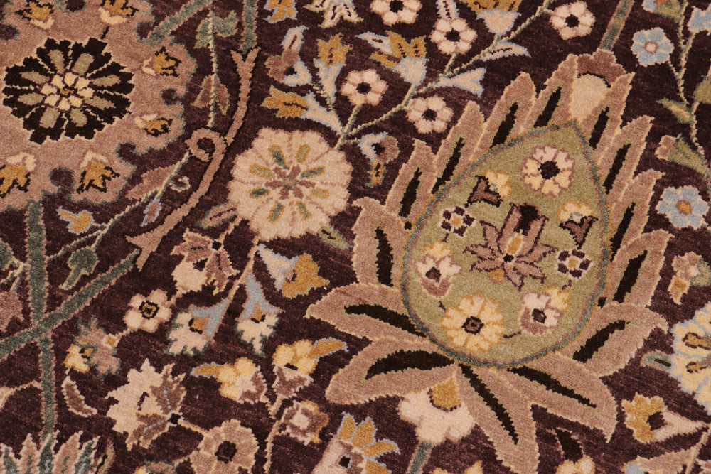 handmade Traditional Veg Dye Brown Tan Hand Knotted RECTANGLE 100% WOOL area rug 10' x 14'