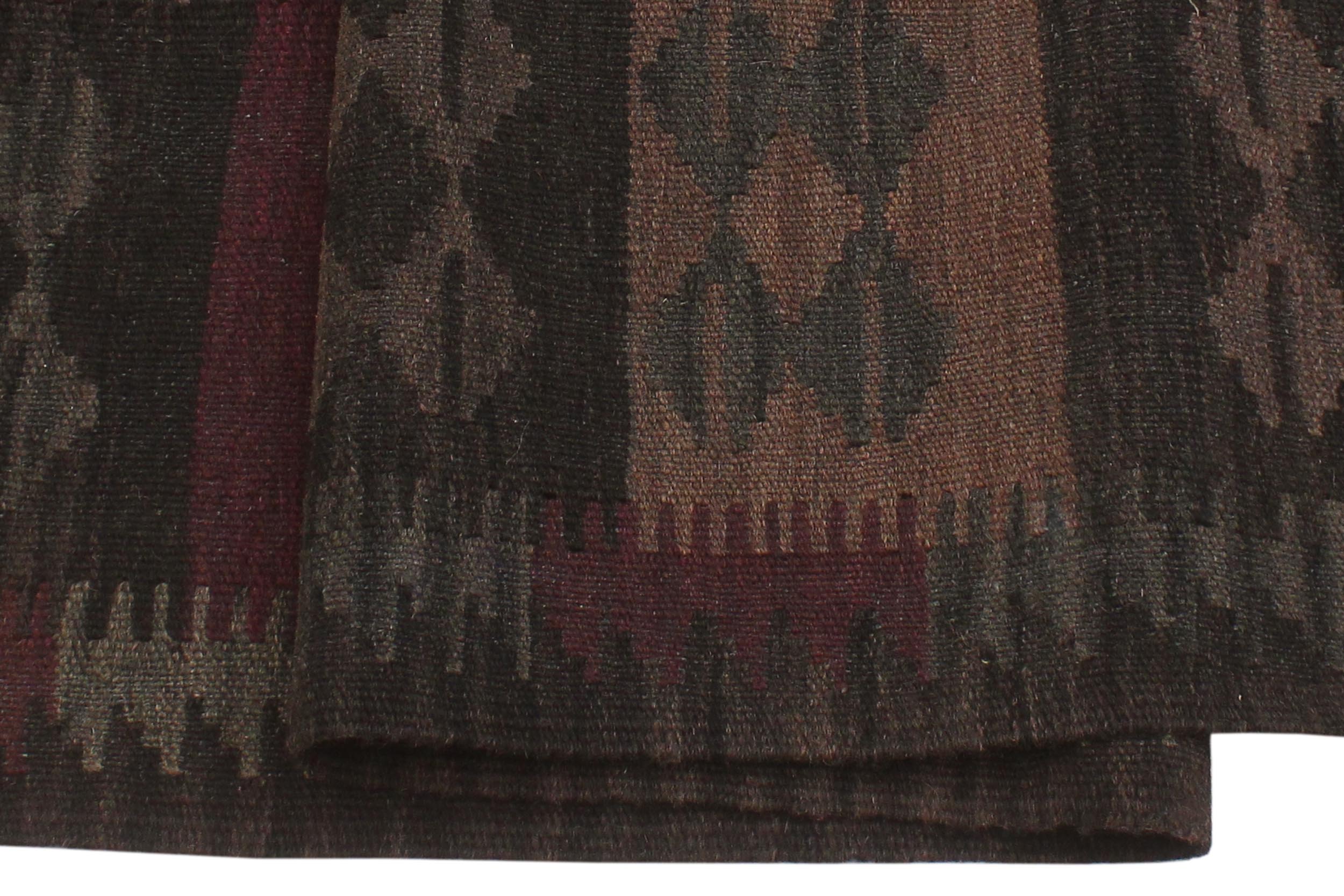 handmade Modern Kilim Charcoal Brown Hand-Woven RECTANGLE 100% WOOL area rug 6' x 8'
