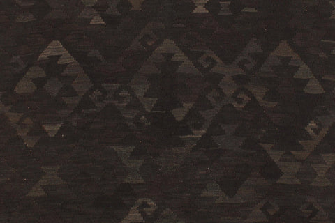 handmade Modern Kilim Black Blue Hand-Woven RECTANGLE 100% WOOL area rug 6' x 8'