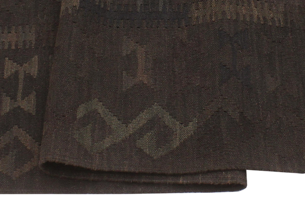 handmade Modern Kilim Black Blue Hand-Woven RECTANGLE 100% WOOL area rug 6' x 8'