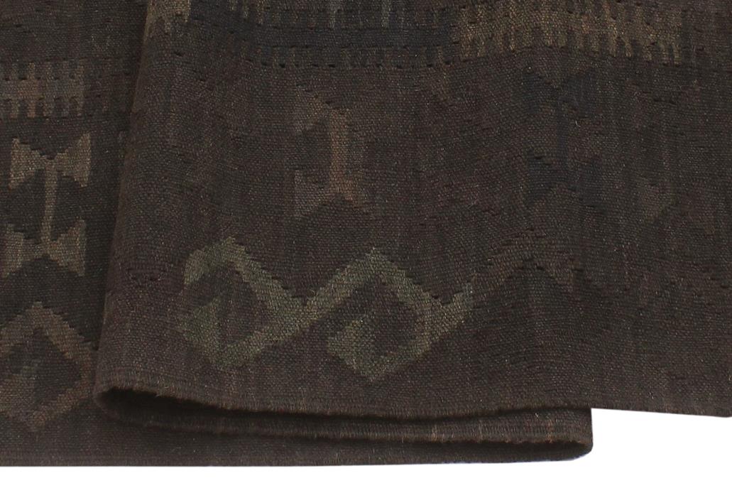 Flat Weave Kilim Antique Navaho Vintage handmade Geometric Kilim Black Blue Hand-Woven Rectangle 100% Wool Area Rug 6x8 