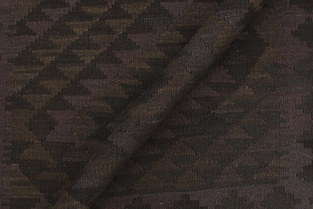 Flat Weave Kilim Antique Navaho Vintage handmade Geometric Kilim Black Blue Hand-Woven Rectangle 100% Wool Area Rug 5x6 