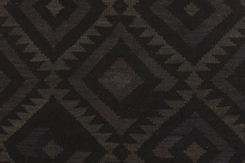 handmade Modern Kilim Black Blue Hand-Woven RECTANGLE 100% WOOL area rug 5x6