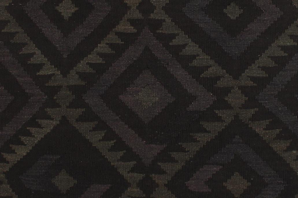 Flat Weave Kilim Antique Navaho Vintage handmade Geometric Kilim Black Blue Hand-Woven Rectangle 100% Wool Area Rug 5x6 