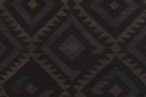 handmade Modern Kilim Black Blue Hand-Woven RECTANGLE 100% WOOL area rug 5x6