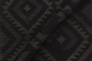 handmade Modern Kilim Black Blue Hand-Woven RECTANGLE 100% WOOL area rug 5x6