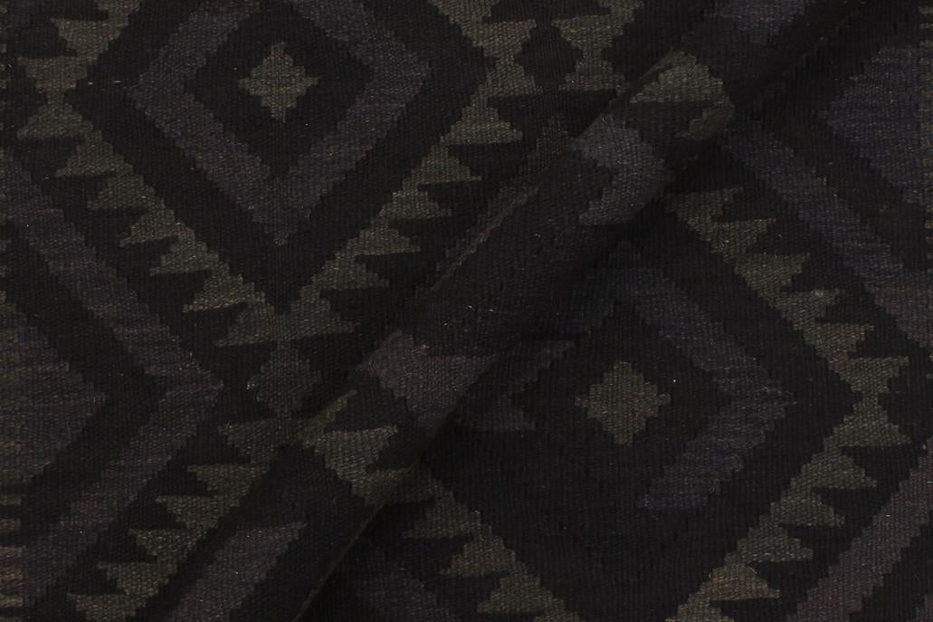 Flat Weave Kilim Antique Navaho Vintage handmade Geometric Kilim Black Blue Hand-Woven Rectangle 100% Wool Area Rug 5x6 