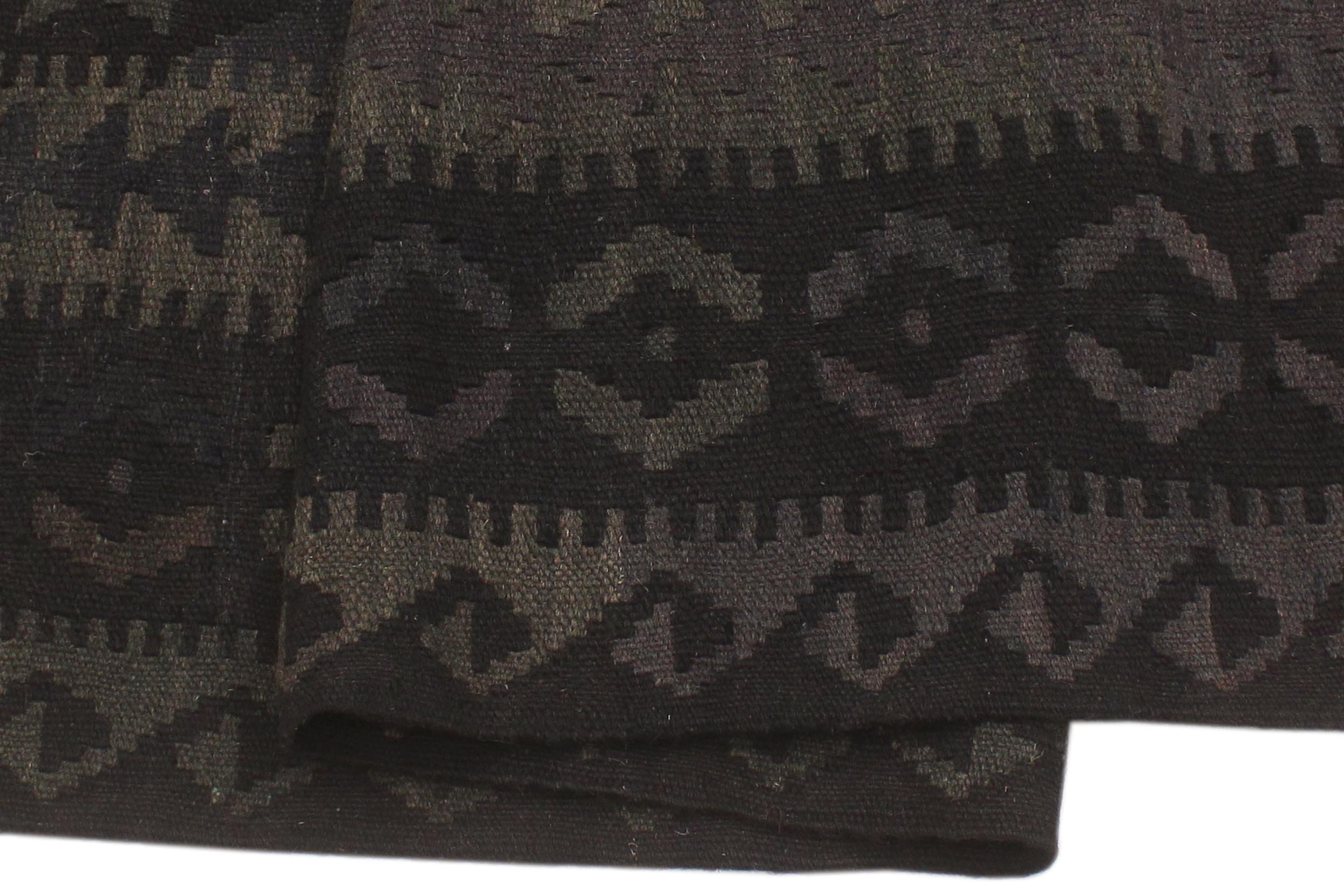 handmade Modern Kilim Black Blue Hand-Woven RECTANGLE 100% WOOL area rug 5x6