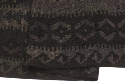 handmade Modern Kilim Black Blue Hand-Woven RECTANGLE 100% WOOL area rug 5x6